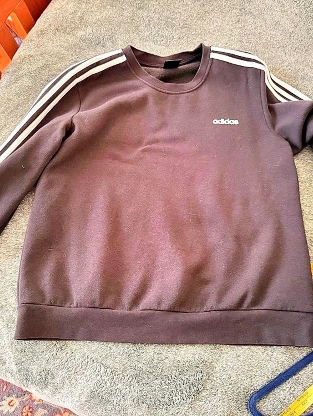 adidas Black 3-Stripe Sweatshirt